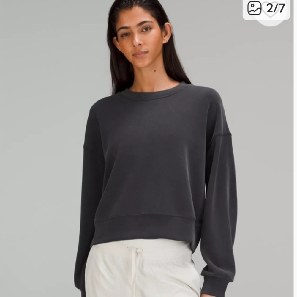 Lululemon Perfectly Oversized Cropped Crew *Softstream Black